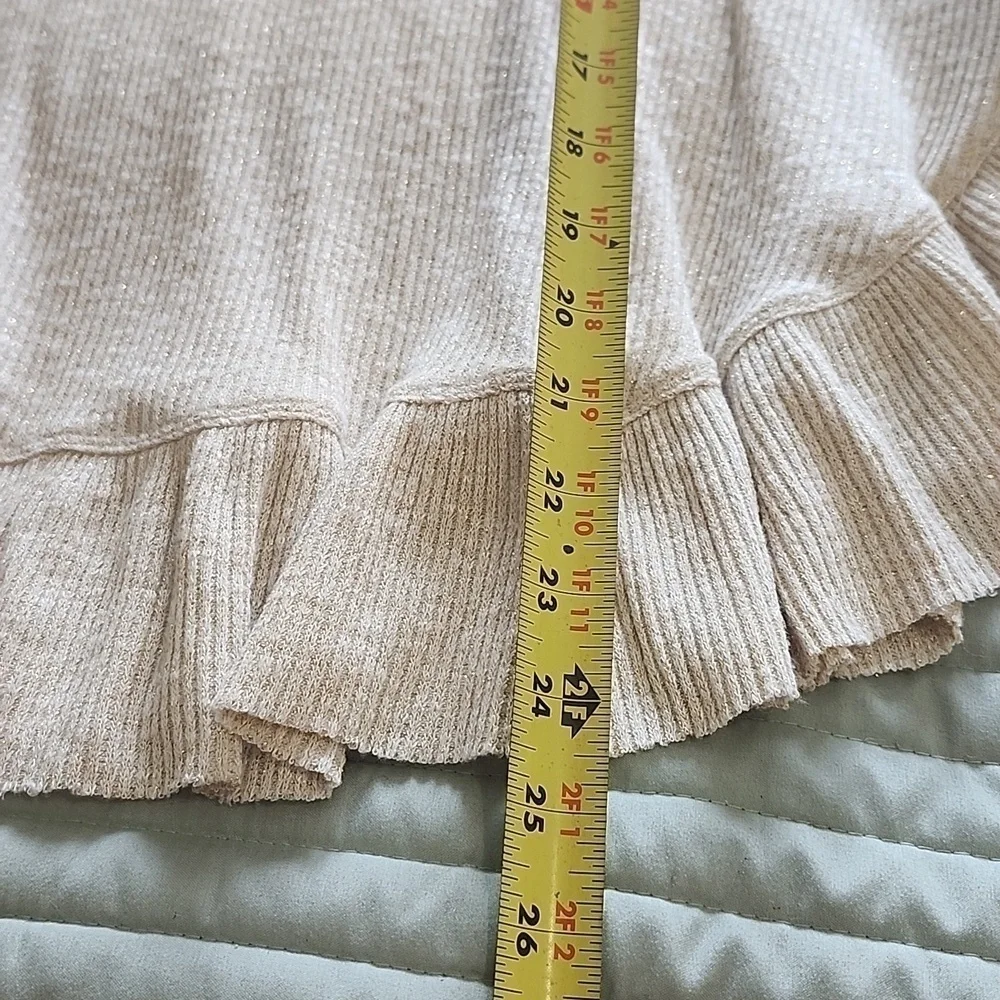 Anthropologie Maeve Addie Ruffled Hacci Pullover Size XSMALL-SMALL